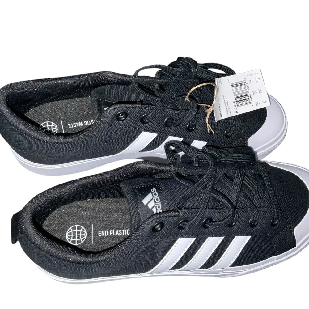 adidas Women's Black and White Platform Canvas Sneakers